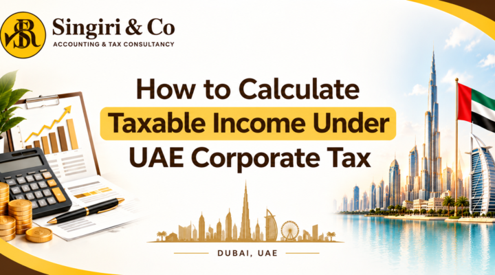 UAE Corporate Taxable Income Calculation Steps explained with accounting profit, tax adjustments, allowable deductions, exemptions, and tax rules