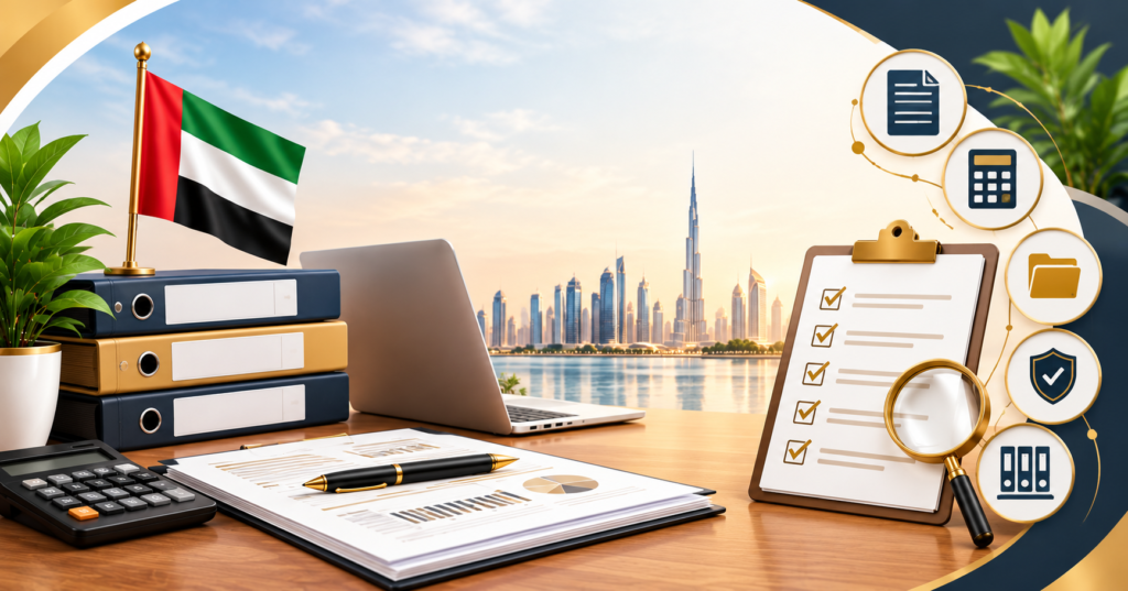 UAE Free Zone Audit Requirements for Businesses, covering financial statements, audit compliance, eligible auditors, and filing deadlines.