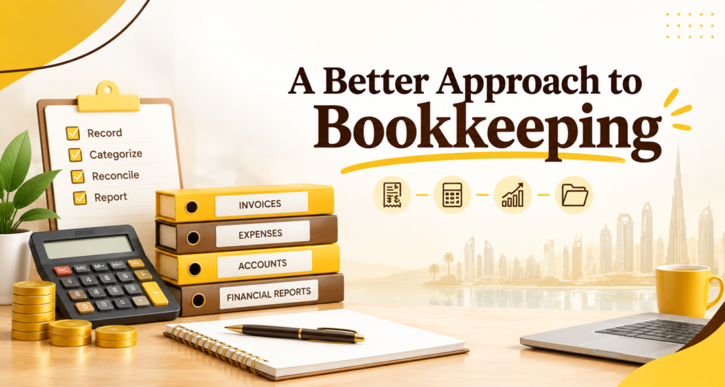 Common bookkeeping and accounting errors in Dubai businesses, highlighting financial mistakes, recordkeeping issues, and compliance risks.