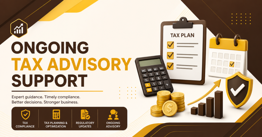 Ongoing VAT and corporate tax consultancy in Dubai for businesses, offering expert tax planning, compliance, reporting, and advisory support.