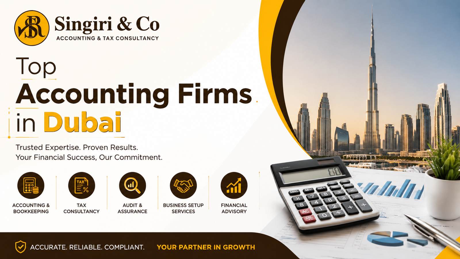 Top Accounting Firms in Dubai offering accounting, tax consultancy, audit and financial advisory services by Singiri & Co