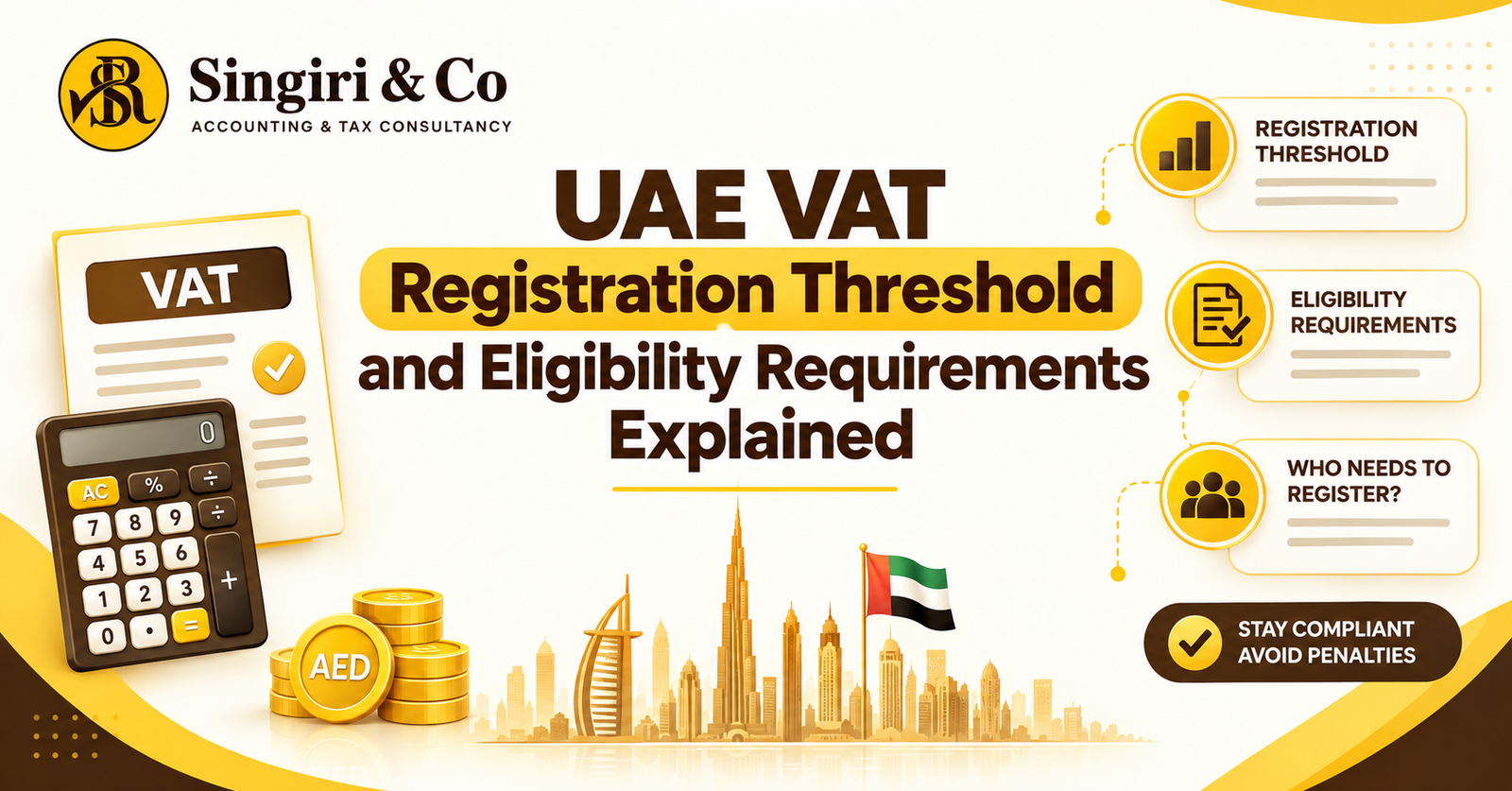 UAE VAT registration guide explaining how to calculate UAE VAT registration threshold for business eligibility