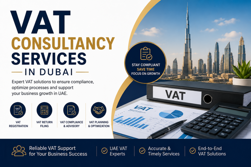 Best Audit Firms in Dubai 2026 providing VAT consultancy services, accounting support, tax filing and compliance solutions for businesses.