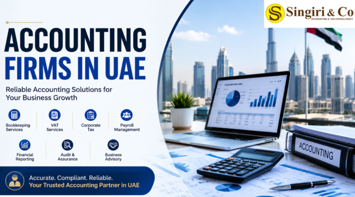 Professional accounting firms in UAE offering bookkeeping, VAT services, corporate tax, payroll management, financial reporting, and business advisory solutions