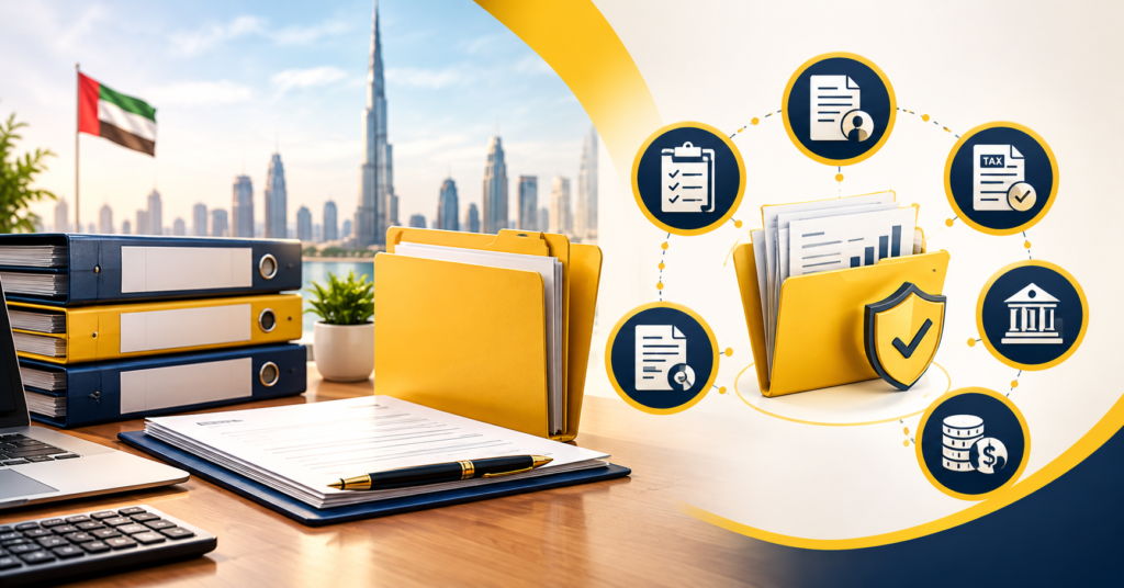 UAE Corporate Tax Filing Deadline guide showing important filing dates, tax return requirements, and compliance information for UAE businesses
