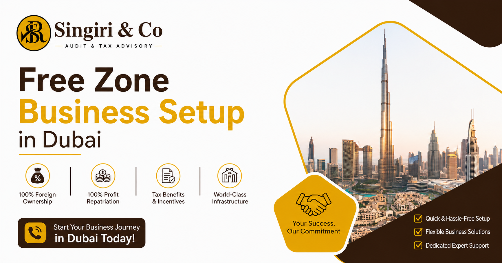 Free Zone Business Setup in Dubai by Singiri & Co offering company formation, business registration, licensing, and expert UAE business setup services
