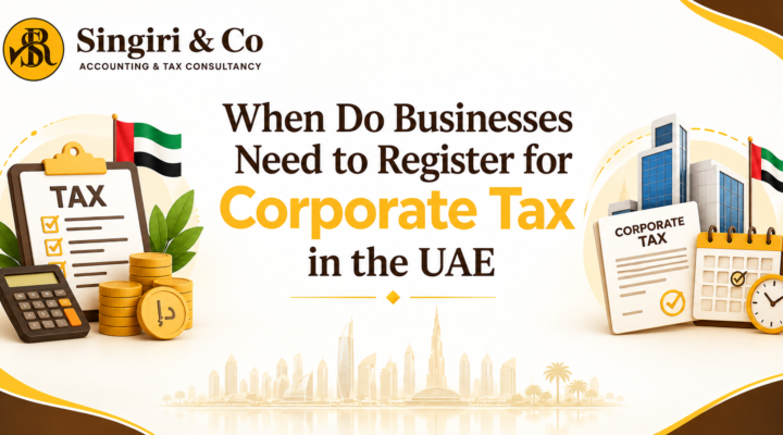 Who Should Register for Corporate Tax in the UAE, showing businesses and taxable persons reviewing UAE Corporate Tax registration requirements and rules.