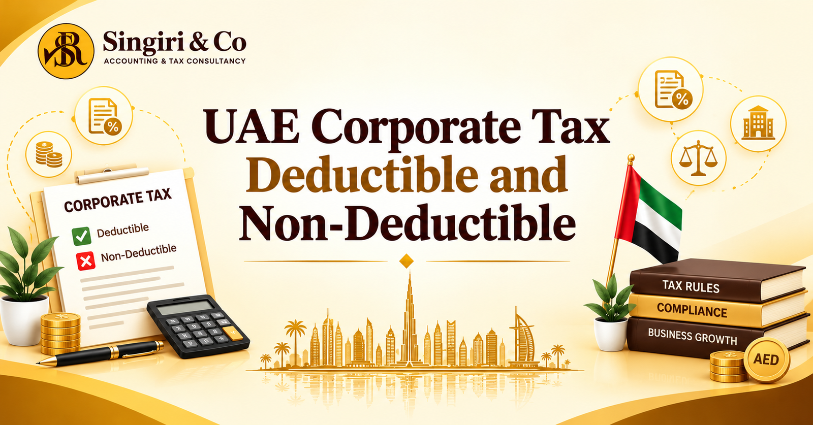 UAE Corporate Tax Deductible and Non-Deductible expenses explained, covering business cost classification, tax deductions, and compliance rules for UAE companies.