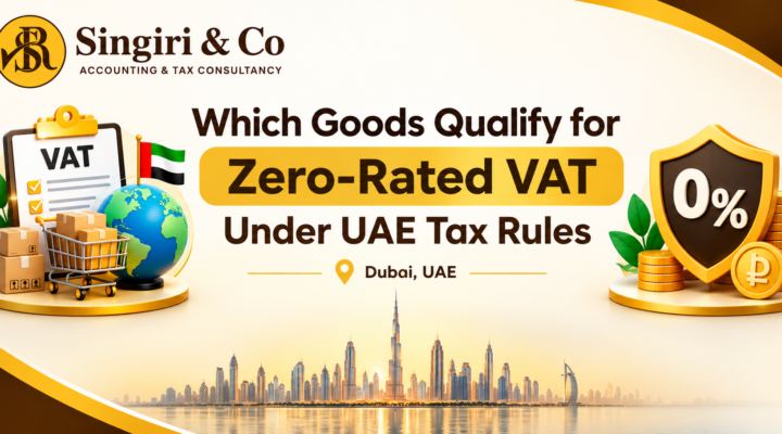 Which Goods Qualify for Zero-Rated VAT in UAE explained with tax documents, accounting records, and UAE VAT compliance guidance for businesses.